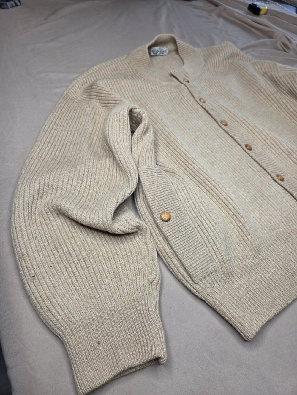 Gucci Vintage Brown Ribbed Knit Button Down Cardigan Women's Rare - Picture 4 of 12